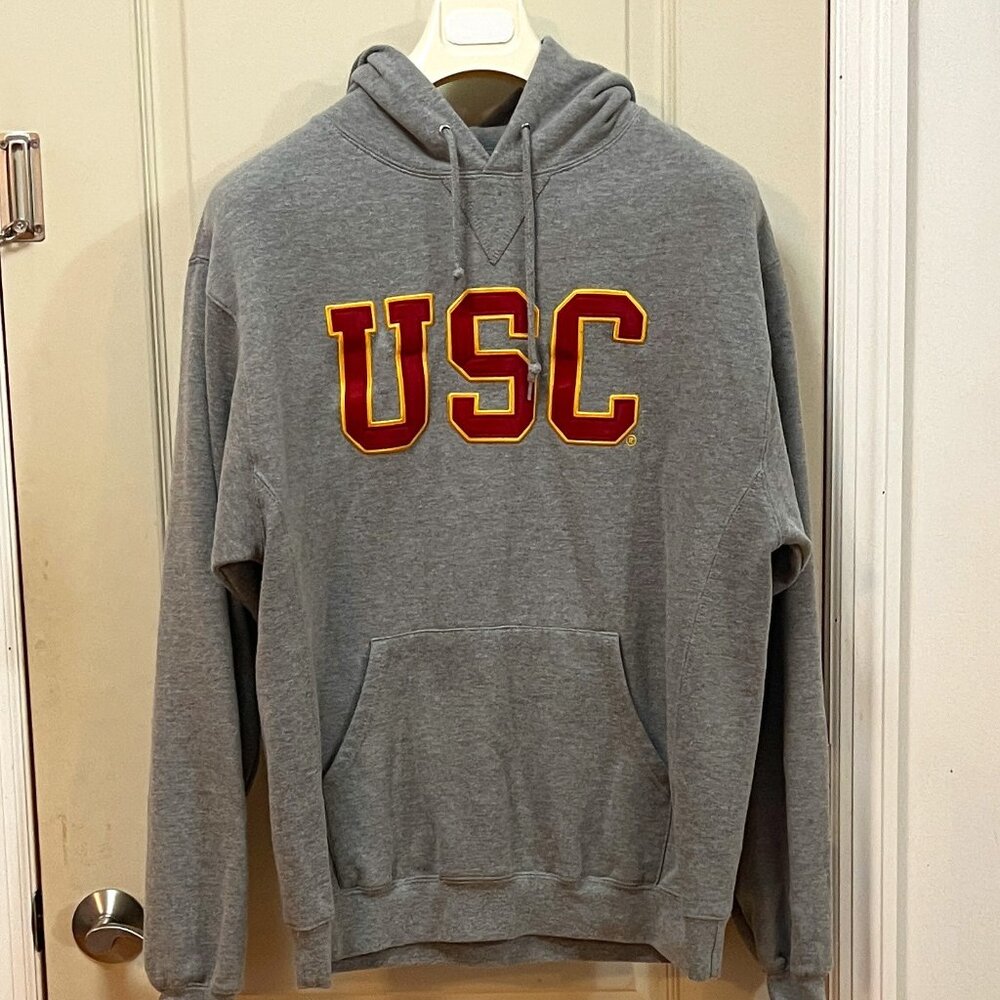 Heritage Women's Size L 55% Cotton/45% Polyester Pullover Hoodie. Grey/Red.